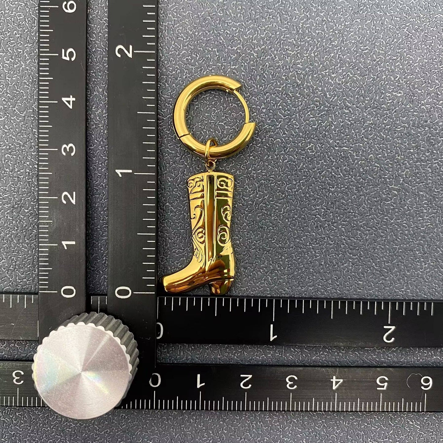 Western Style 18K Gold Plated SS Boots Huggie Earrings - FGS/WJ