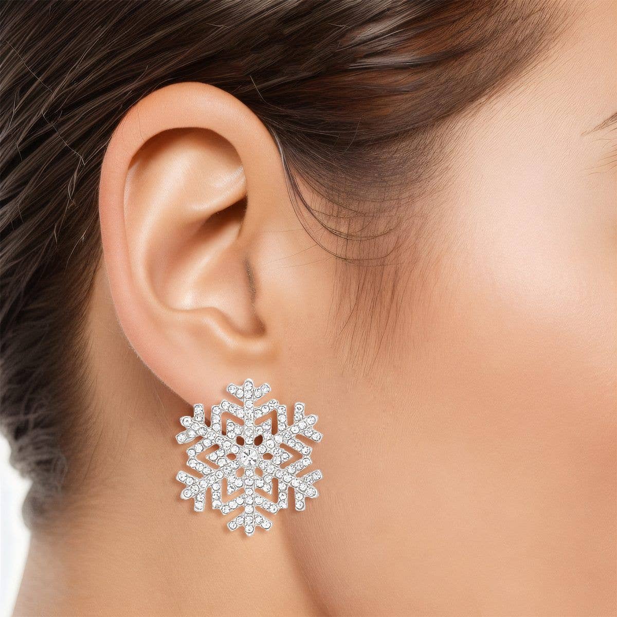 Stud Radiating Snowflake Earrings