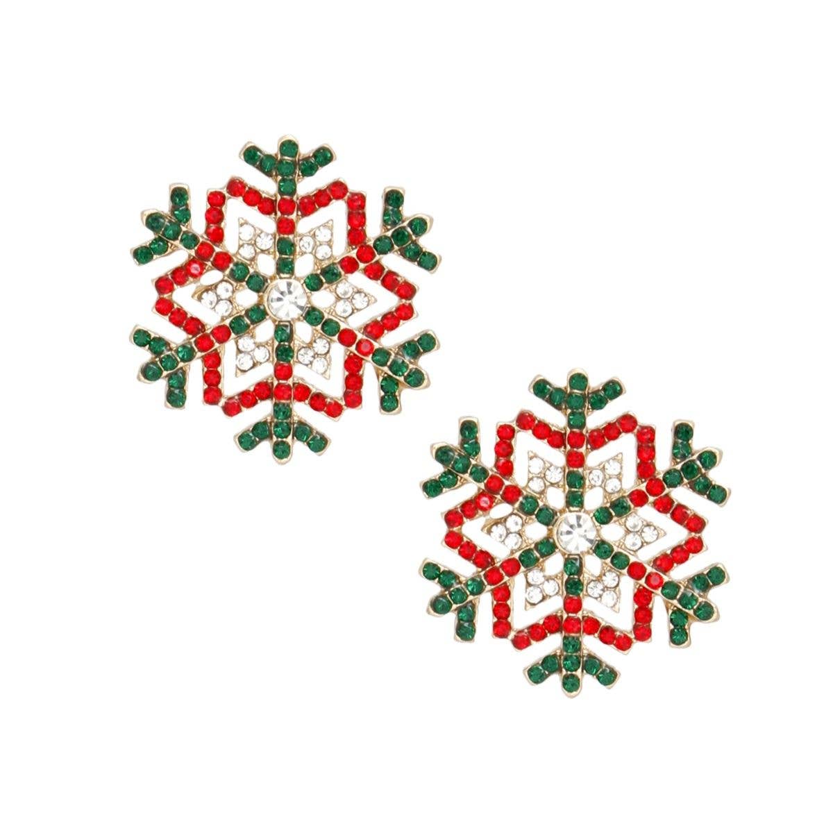 Stud Radiating Snowflake Earrings