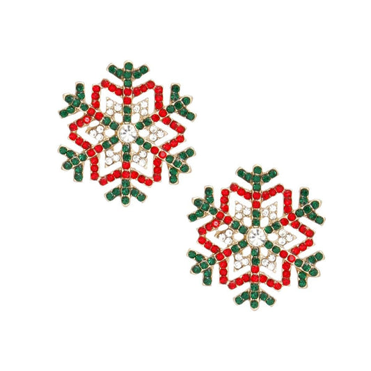 Stud Radiating Snowflake Earrings