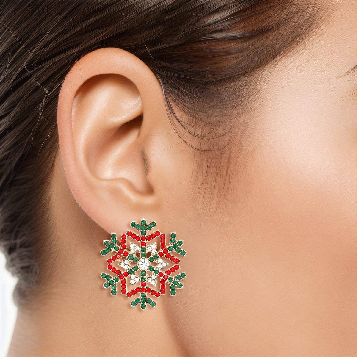 Stud Radiating Snowflake Earrings