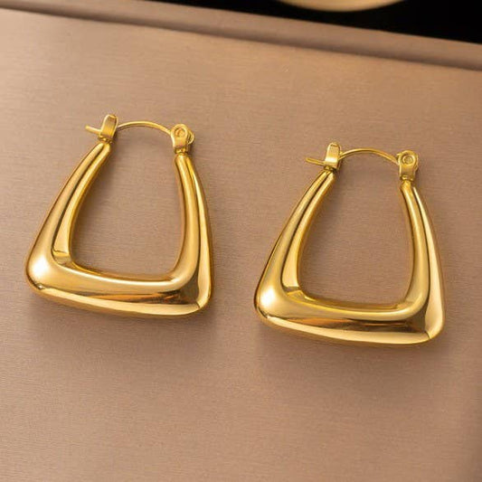 18K STAINLESS STEEL WATERPROOF TARNISH FREE HOOPS - GOLD